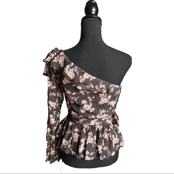 For Love & Lemons Theo One Shoulder Blouse - Picture 4 of 8